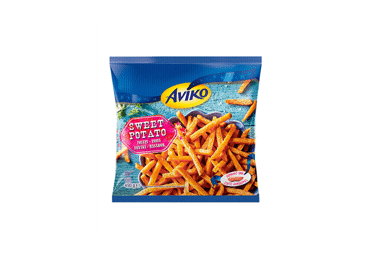 Frozen baked sweet potato sticks