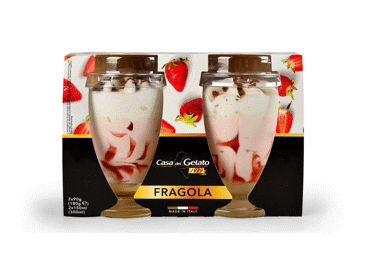Valgomieji ledai CASA DEL GELATO, braškių skonio, 2 vnt., 180 g