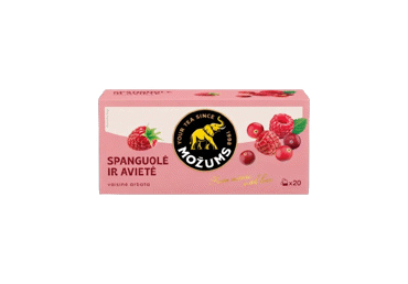 Vaisinė arbata MOŽUMS, aviečių ir spanguolių, 34 g