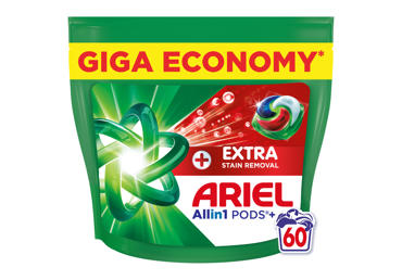 Skalbimo kapsulės ARIEL Extra Clean, 60 skalb.