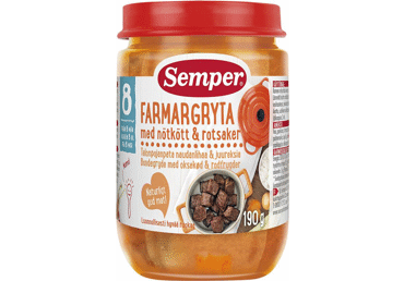 Мясное рагу SEMPER с корнеплодами, с 8 месяцев, 190 г