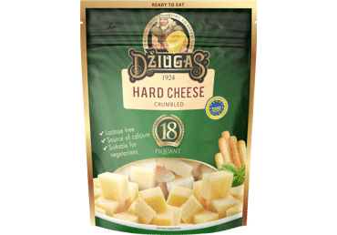 Trupintas kietasis sūris DŽIUGAS PIQUANT, brandintas 18 mėn., 40 % rieb. s. m., 100 g