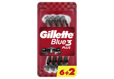 Vienkartiniai skustuvai GILLETTE BLUE 3 Plus Red, 6+2vnt
