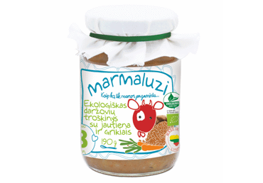 ECO vegetable stew MARMALUZI with beef, buckwheat from 8 months, 190 g