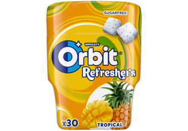 Безсахарная жевательная резинка ORBIT, фруктовый вкус, 67 г