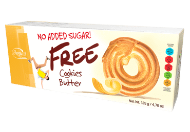 Sausainiai BOGUTTI be pridėtinio cukraus, su saldikliu, 135 g