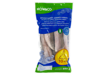 Šald.glaz. argent. jūrinės lydekos NOWACO be galvų ir uodegų, 880 g