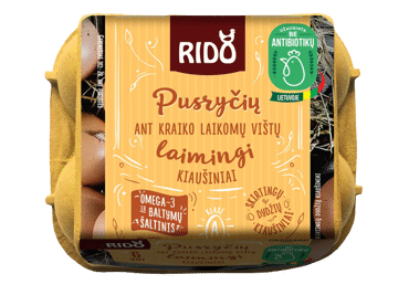 Ant kraiko laikomų vištų kiaušiniai RIDO, 6 vnt.