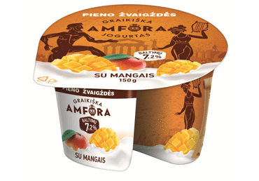 Jogurtas GRAIKIŠKA AMFORA su mangais, 3,1 % rieb., 150 g