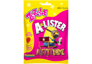 Guminukai ZOZOLE MINIONS JELLIES, braškių ir bananų skonio, 75 g