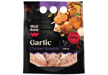Marinated chicken thigh meat shashlik with garlic WELL DONE, 700 g