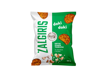 Duonos traškučiai DOKI DOKI ŽALGIRIS su česnakais ir druska, 150 g