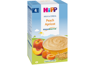 Pieniška košė HIPP su persikais ir abrikosais, nuo 4 mėn., 250 g