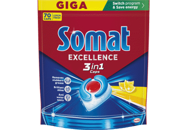 Dishwasher Capsules SOMAT Excellence 3in1 Lemon, 70 pcs.