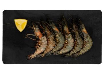 Atitirpintos didžiosios krevetės su kiautais, nevirtos, 1 kg