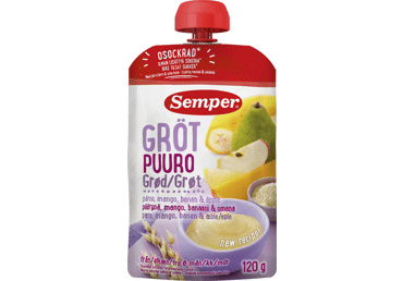 Paruošta vartoti košė SEMPER su mangais ir kriaušėmis, nuo 6 mėn., 120 g
