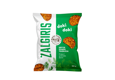 Хлебные чипсы DOKI DOKI ŽALGIRIS, вкус укропа и сливок, 150 г