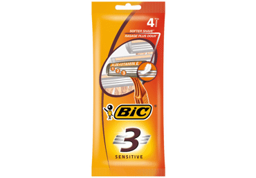 Jautrios odos skustuvai BIC 3 SENSITIVE, 4 vnt.
