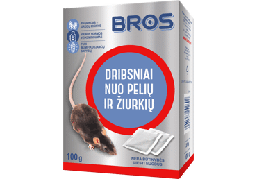 Dribsniai BROS nuo pelių ir žiurkių, 50 g
