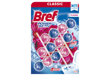 WC valiklis-gaiviklis BREF POWER AKTIV Flowers, 3x50g