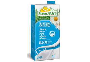 UAT pienas FARM MILK, 0,5% rieb., 1 l
