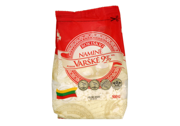 Pusriebė ROKIŠKIO NAMINĖ varškė, 9 % rieb., 500 g