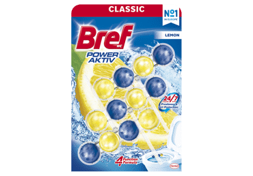 WC valiklis-gaiviklis BREF POWER AKTIV LEMON, 150 g