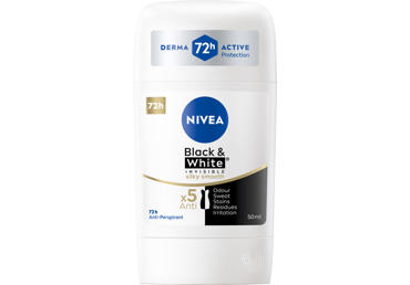 NIVEA BLACK&WHITE SILKY SMOOTH стиковый антиперспирант для женщин, 50 мл