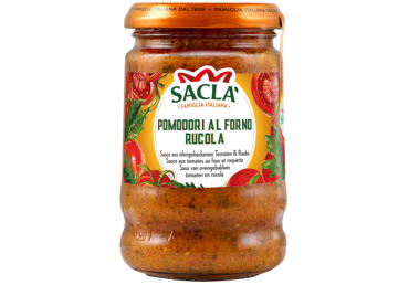 Orkaitėje keptų pomidorų ir gražgarsčių padažas SACLA, 190 g