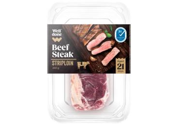 Aged beef loin steak WELL DONE, 240 g