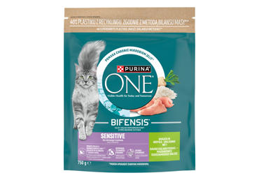 Dry cat food with turkey PURINA ONE SENSITIVE, 750 g