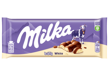 Pieninis šokoladas MILKA BUBBLY WHITE, 95 g