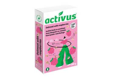 Каша из овсяных хлопьев ACTIVUS с малиной, 300 г