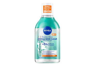NIVEA DERMA SKIN CLEAR MICELINIS VANDUO Į BĖRIMUS LINKUSIAI ODAI SU 5% SERUMO 400 ml