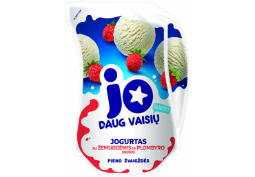 Jogurtas JO su žemuogėmis ir plombyro sk., 2,4% rieb., 900 g