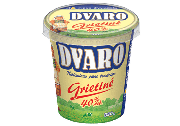 DVARO grietinė, 40 % rieb., 380 g