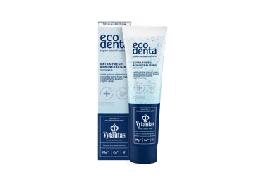 ECODENTA ypač gaivi ir remineralizuojanti dantų pasta su Vytautas mineraliniu vandeniu 100 ml