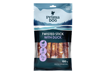 Šunų skanėstas PRIMADOG, antienos ir odos lazdėlė, 100 g