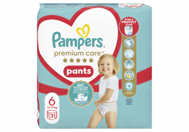 Sauskelnės-kelnaitės PAMPERS Premium Care Pants, Value Pack, 6 dydis, 31 vnt.