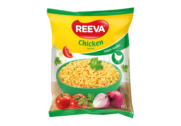 Greitai paruošiami makaronai REEVA, vištienos skonio, 60 g