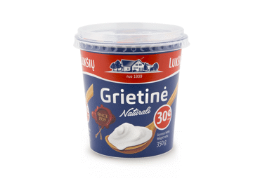 LUKŠIŲ grietinė be laktozės, 30 % rieb., 350 g