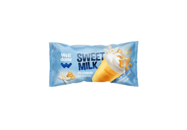 Vanilinis plombyras WELL DONE su sutirštintu pienu, 65 g