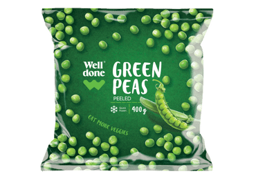Frozen green peas WELL DONE, 400 g
