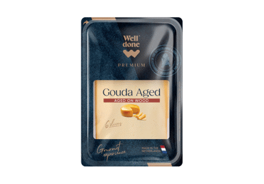 Brandintas gaudos sūris WELL DONE PREMIUM, pjaustytas, ne mažiau kaip 48 % rieb. s. m., 120 g