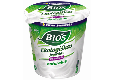 Ekologiškas jogurtas BIOS be laktozės, 3,8% rieb., 370 g