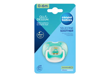 Silikoninis simetrinis čiulptukas CANPOL BABIES, 0-6 mėn., 1 vnt.