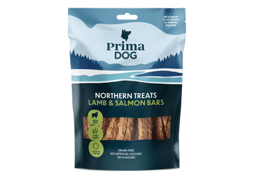 Šunų skanėstas PRIMADOG su ėriena ir lašišomis, 80 g
