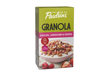 Granola PAULUNS su avietėmis ir braškėmis, 450 g