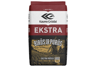 Kvietiniai KAUNO GRŪDŲ miltai EKSTRA, 405 D, 1.75 kg