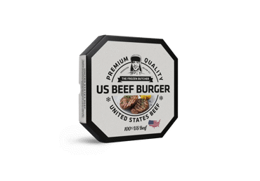 Frozen beef patties US BEEF BURGER, 250 g